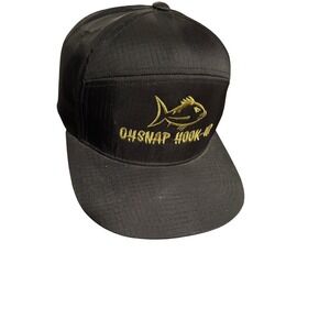 Pit Bull Ohsnap Hook-Up Black Ripstop 5-Panel Snapback Hat Fishing Gold Fish Cap